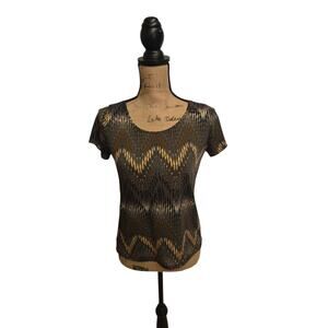 Notations patterned top, size small